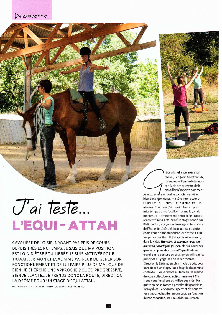 « J’ai testé l’Equi-Attah » – Magazine Cavalière N°67
