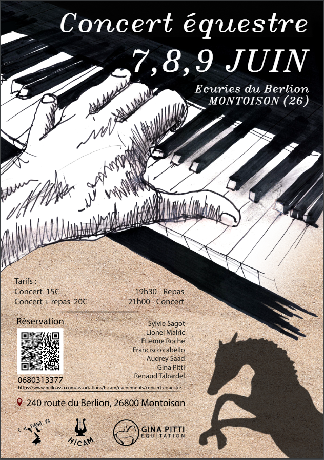 Spectacle « Concert Equestre » les 7, 8 et 9 Juin 2024 aux écuries de Berlion